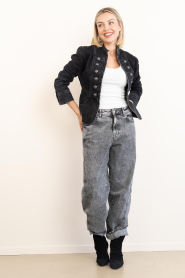 Haute L'Amitié |  Denim jacket with decorative buttons Uniform | grey | Picture 3