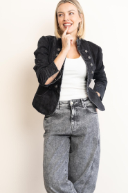 Haute L'Amitié |  Denim jacket with decorative buttons Uniform | grey | Picture 4