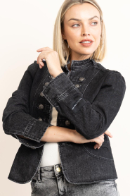 Haute L'Amitié |  Denim jacket with decorative buttons Uniform | grey | Picture 8