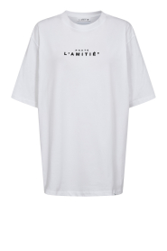 Haute L'Amitié |  Oversized t-shirt with logo Crew | white | Picture 1