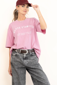 Haute L'Amitié :  Oversized logo t-shirt Noma | pink - img2