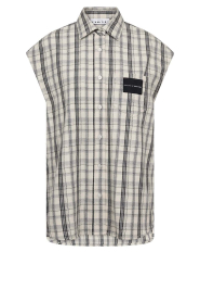 Haute L'Amitié |  Sleeveless checkered blouse Rixt | off white | Picture 1