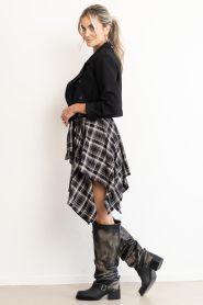 Co'Couture :  Checkered blouse skirt Dagny | black - img5