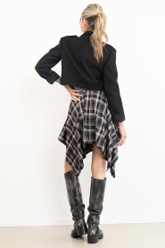 Co'Couture :  Checkered blouse skirt Dagny | black - img6