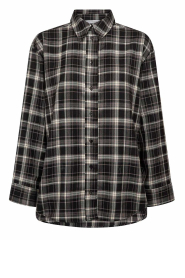 Co'Couture |  Checkered blouse Dagny | black | Picture 1
