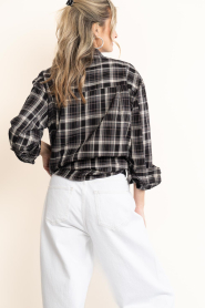 Co'Couture :  Checkered blouse Dagny | black - img7