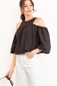 Co'Couture |  Top with balloon sleeves Hera | brown | Picture 6