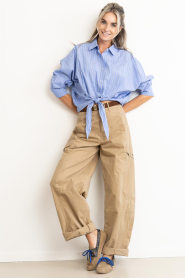 Co'Couture |  Barrel trousers Evelyn | beige | Picture 3