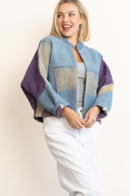by-bar |  Antic woven jacket Blossom | multi blue | Picture 5