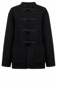Alter Ego |  Long coat with Chinese fastening Nia | black | Picture 1