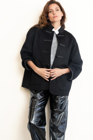 Alter Ego |  Long coat with Chinese fastening Nia | black | Picture 5