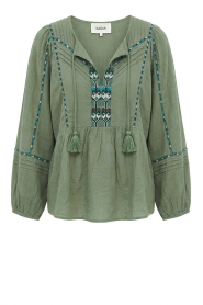 ba&sh |  Cotton embroidered blouse Poeme | green