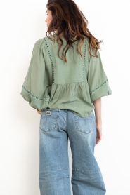 ba&sh |  Cotton embroidered blouse Poeme | green | Picture 7