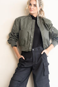 Haute L'Amitié |  Cropped bomber jacket Sally | green | Picture 5