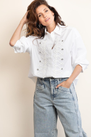 Co'Couture |  Blouse officer Vianne | white | Picture 2