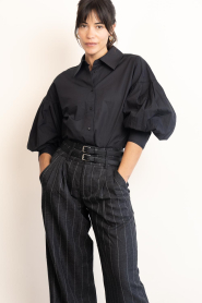 Co'Couture |  Blouse with sleeve detail Roseline | black | Picture 5