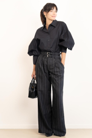Co'Couture |  Blouse with sleeve detail Roseline | black | Picture 3