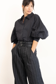 Co'Couture |  Blouse with sleeve detail Roseline | black | Picture 4