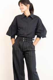 Co'Couture |  Blouse with sleeve detail Roseline | black | Picture 6