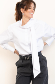 Dante6 :  Blouse with scarf detail Ivez | white - img4