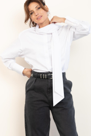 Dante6 :  Blouse with scarf detail Ivez | white - img2