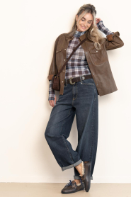 Alter Ego |  Washed suede blouse Havanna | brown | Picture 3