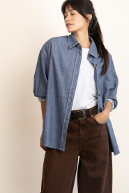 American Vintage |  Oversized blouse Lof | blue | Picture 4