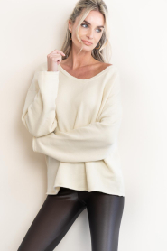 American Vintage |  Soft V-neck sweater Nis | creme | Picture 2