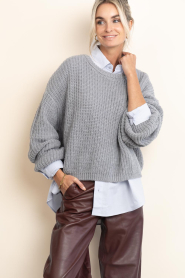 American Vintage |  Chunky knit sweater Auteri | grey | Picture 2