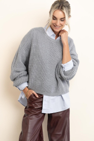 American Vintage |  Chunky knit sweater Auteri | grey | Picture 5