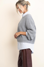 American Vintage |  Chunky knit sweater Auteri | grey | Picture 7