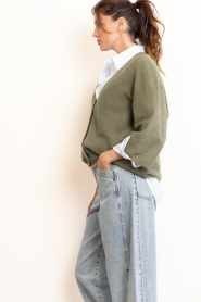 American Vintage |  Oversized knitted cardigan Lezzard | green | Picture 6