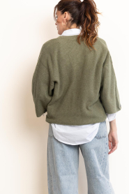 American Vintage |  Oversized knitted cardigan Lezzard | green | Picture 7