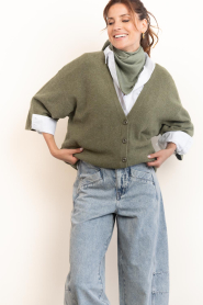 American Vintage |  Oversized knitted cardigan Lezzard | green | Picture 8