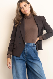 Copenhagen Muse :  Short double breasted blazer Tailor | dark brown - img9