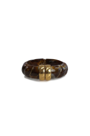 Little Soho |  Twisted bangle bracelet Bold | brown | Picture 1
