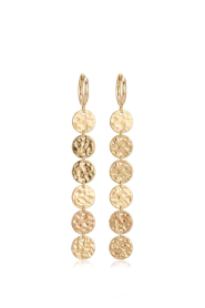 Little Soho |  Flat hammered coin oorbellen Stella | gold | Picture 1