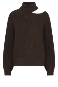 Dante6 |  Knitted sweater with cut-outs Marenna | brown