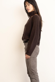 Dante6 |  Knitted sweater with cut-outs Marenna | brown | Picture 7