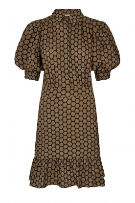 Copenhagen Muse | Print dress with puff sleeves Gro | olive