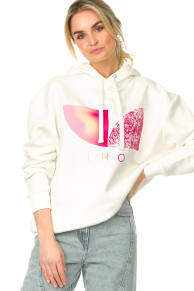 IRO | Hoodie met logo-opdruk Linatha | wit 