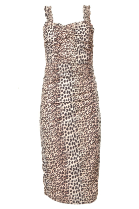 Notes Du Nord | Pleated leopard dress Dassy | animal print