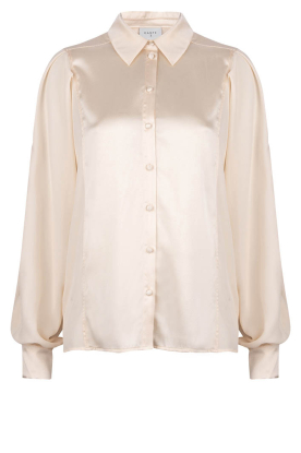 Dante 6 | Silk blouse with puff sleeves Quilla | natural
