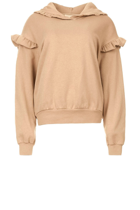 Notes Du Nord |Hoodie met ruches details Denise | beige 