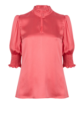 Dante 6 | Silk top with puff sleeves Allisto | pink