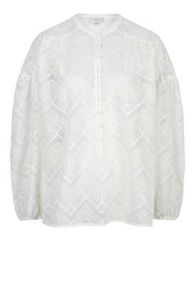 Dante 6 | Transparent top with embroideries Darya | white