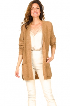 Knit-ted |  Knitted cardigan Mila | camel