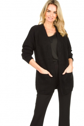 Knit-ted |  Knitted cardigan Mila | black