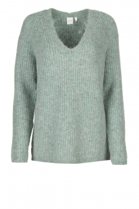 Knit-ted | Knitted sweater with v-neck Sara | blue