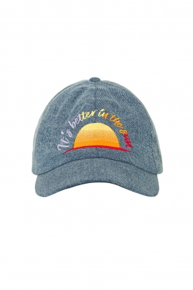 ba&sh |  Baseball cap with embroidery Hermione | blue 